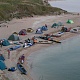 А. Аксентьев. Бивуак у пос. Золотое Азовское море. Вдалеке мыс Казантип